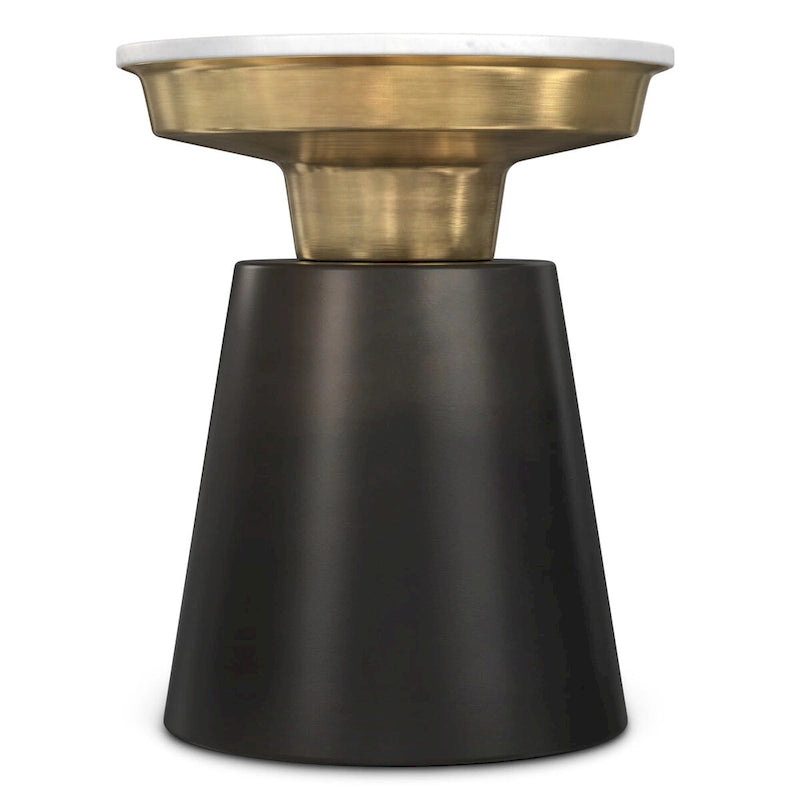 Table d'appoint contemporaine en métal noir et or