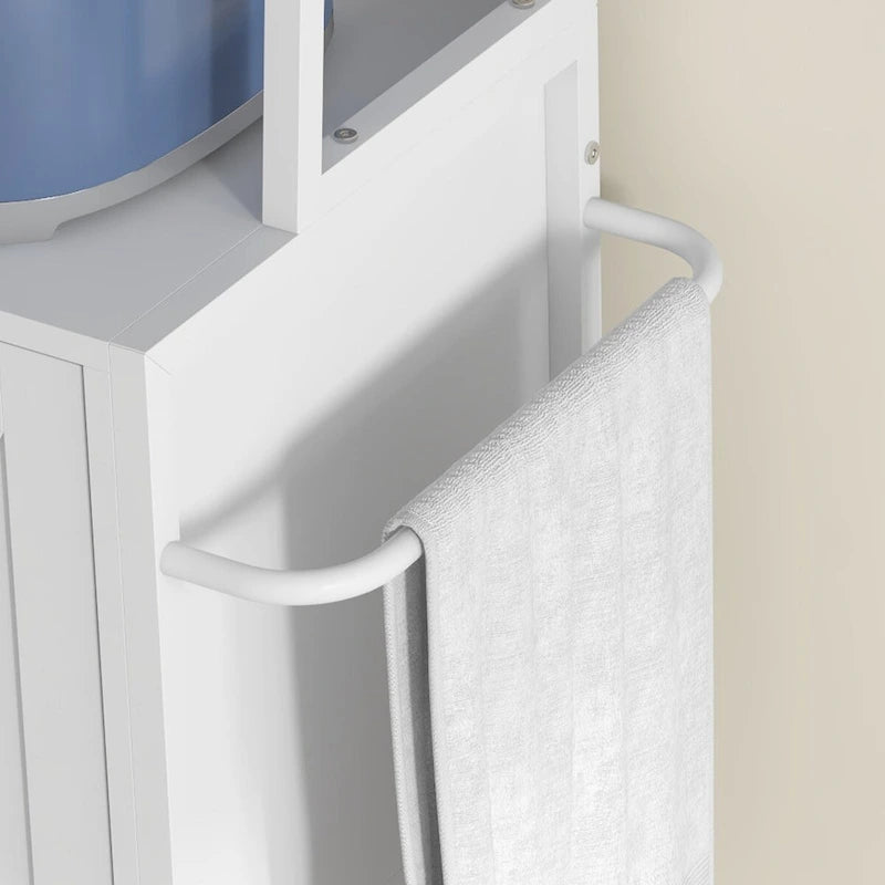 Étagère de cuisine avec prise de courant et lumières LED, meuble bar à café avec étagères de rangement et support pour micro-ondes