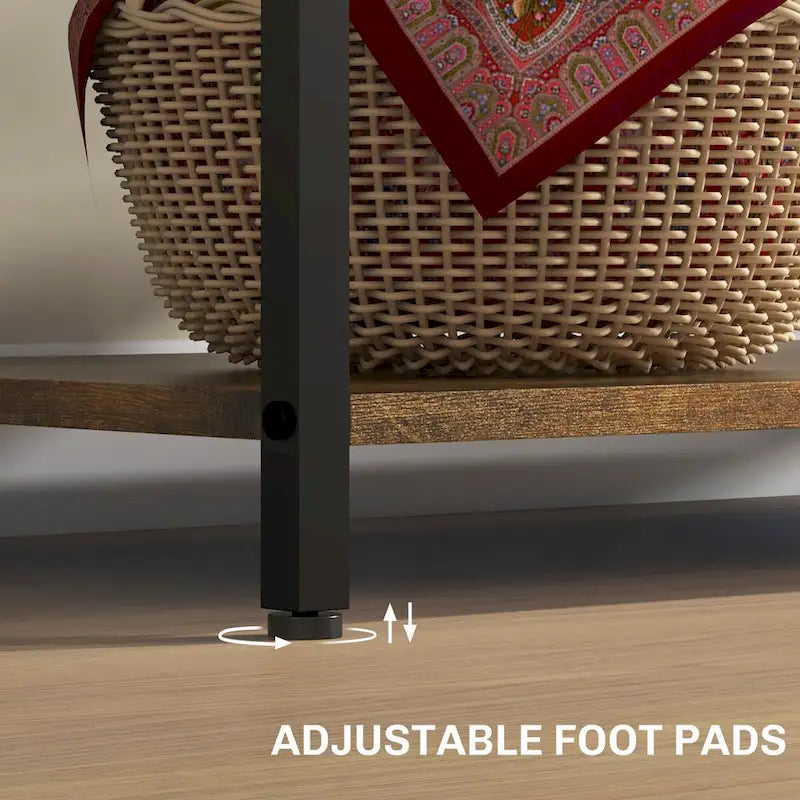 Étagère de cuisine avec prise de courant et lumières LED, meuble bar à café avec étagères de rangement et support pour micro-ondes