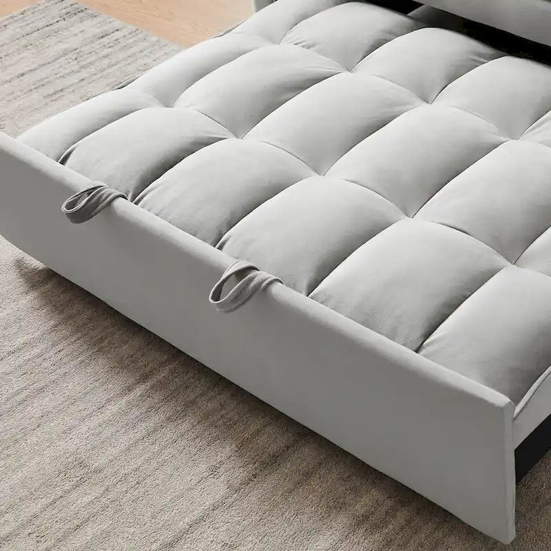 Causeuse convertible moderne en velours avec lit gigogne