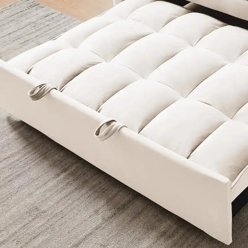 Causeuse convertible moderne en velours avec lit gigogne
