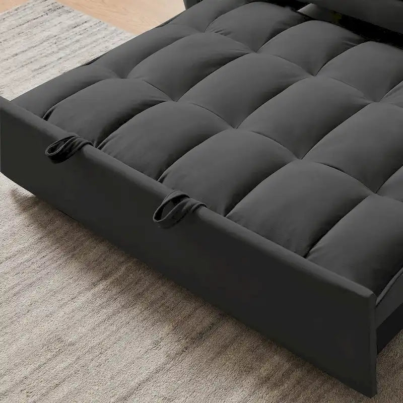 Causeuse convertible moderne en velours avec lit gigogne