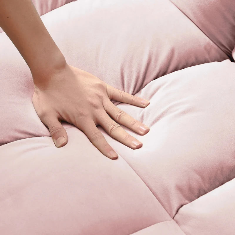 Causeuse convertible moderne en velours avec lit gigogne