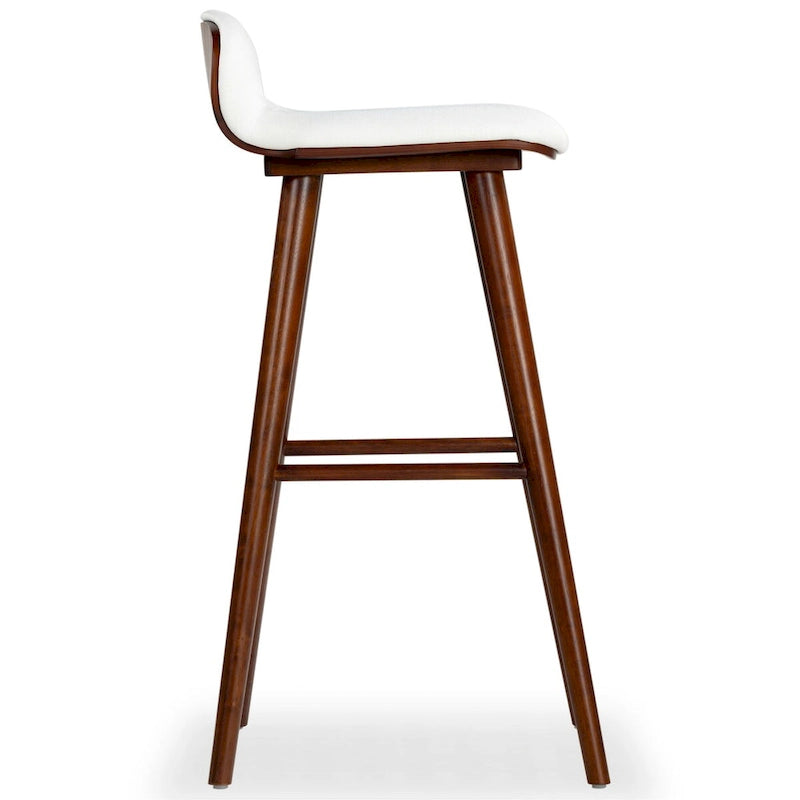 Tabouret de comptoir en cuir de 71 cm avec base en bois de noyer