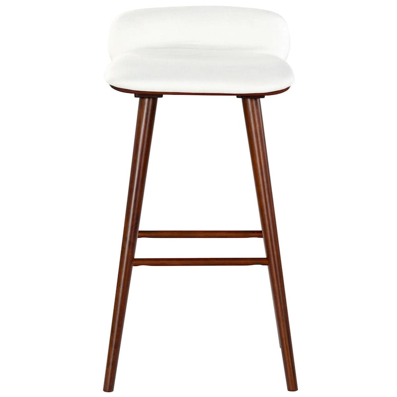 Tabouret de comptoir en cuir de 71 cm avec base en bois de noyer