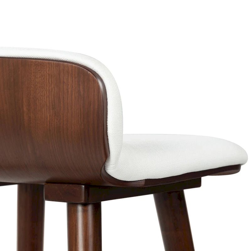 Tabouret de comptoir en cuir de 71 cm avec base en bois de noyer
